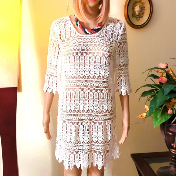 Dresses | Beautiful Crochet Dress Size Medium | Poshmark